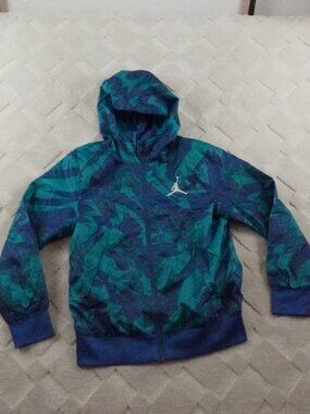 Nike Jordan Hooded Jacket Boys Medium (10-12) Windbreaker Full Zip